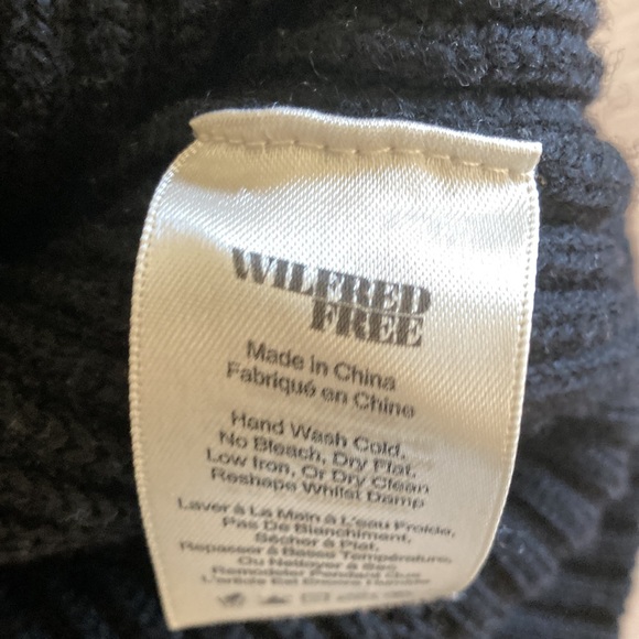 WILFRED FREE ARITZIA RIBBED SWEATER TURTLENECK MADE IN ITALY 100% WOOL SIZE S - Picture 7 of 7